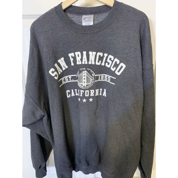 Port & Company San Francisco California Men's Sz 2XL Gray Sweatshirt - Picture 6 of 7